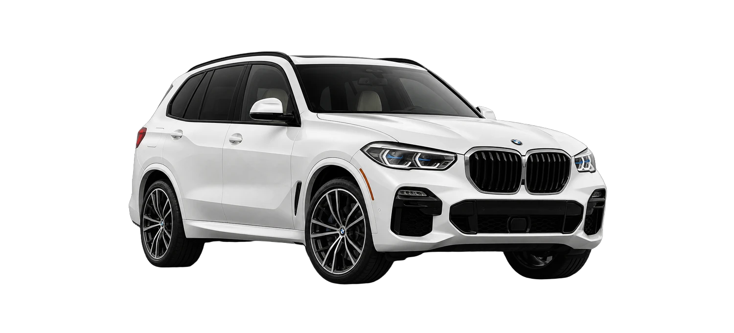 BMW X5 blanc transparent — location de voiture à Tirane